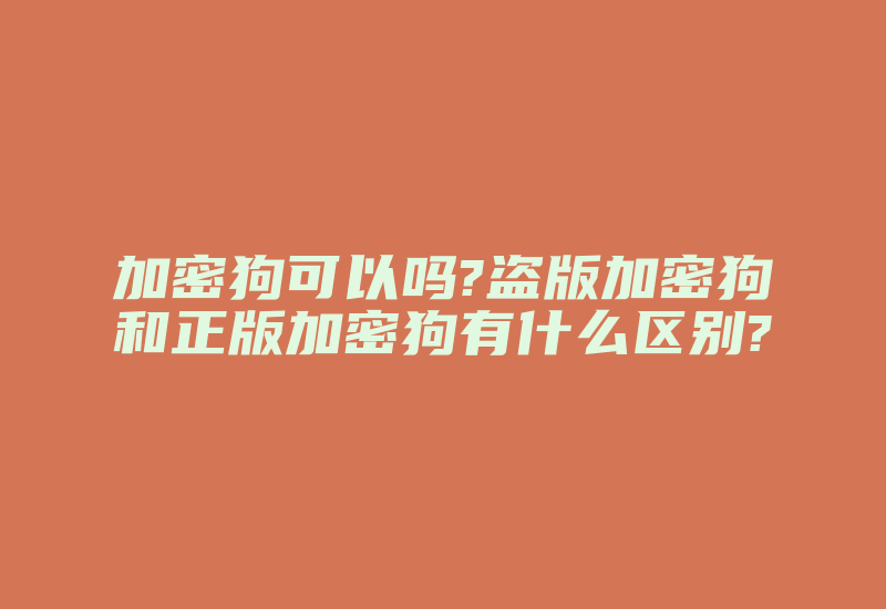 加密狗可以吗?盗版加密狗和正版加密狗有什么区别?-单片机解密网