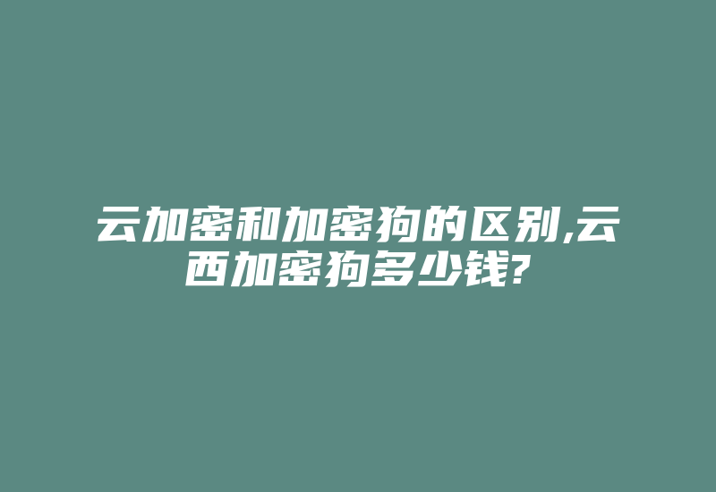 云加密和加密狗的区别,云西加密狗多少钱?-单片机解密网