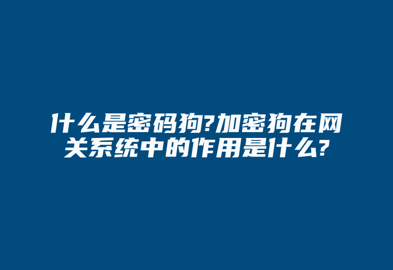 什么是密码狗?加密狗在网关系统中的作用是什么?-单片机解密网