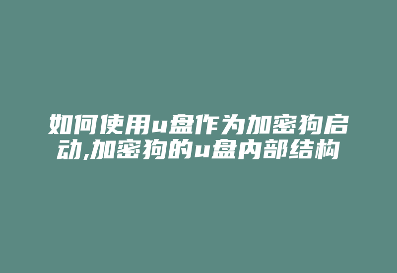 如何使用u盘作为加密狗启动,加密狗的u盘内部结构-单片机解密网