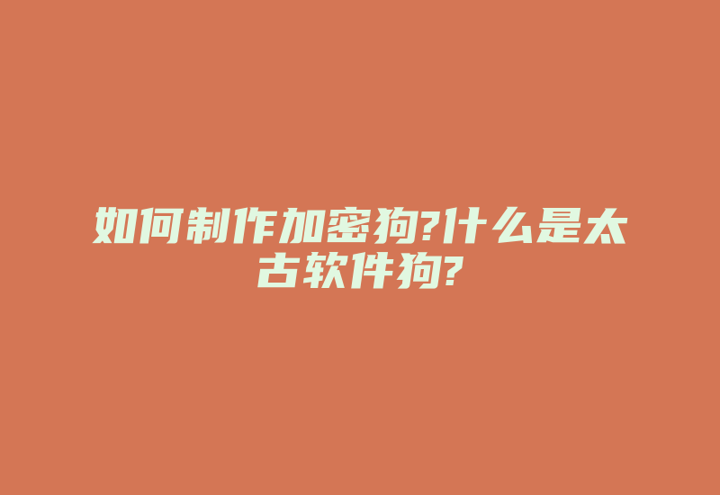 如何制作加密狗?什么是太古软件狗?-单片机解密网