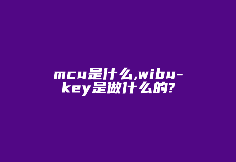 mcu是什么,wibu-key是做什么的?-单片机解密网