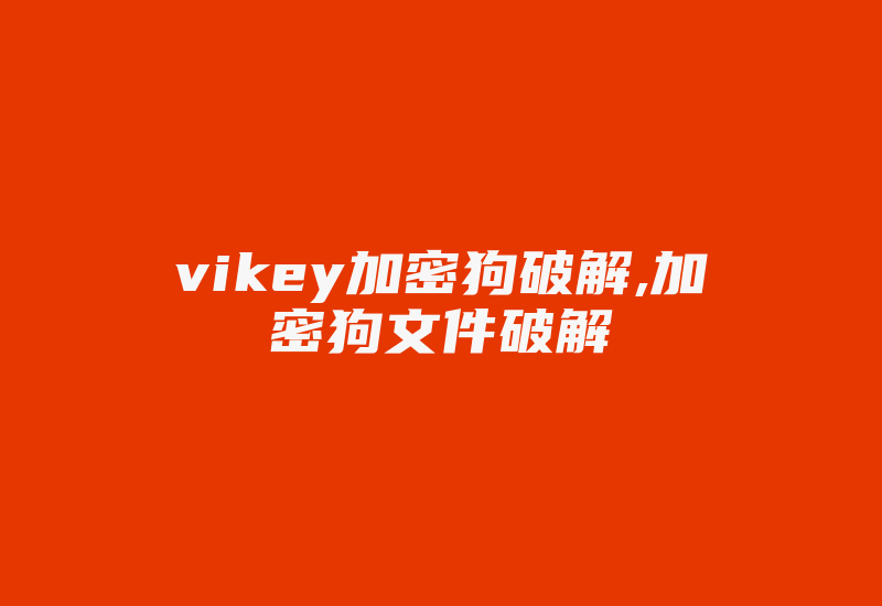 vikey加密狗破解,加密狗文件破解-单片机解密网